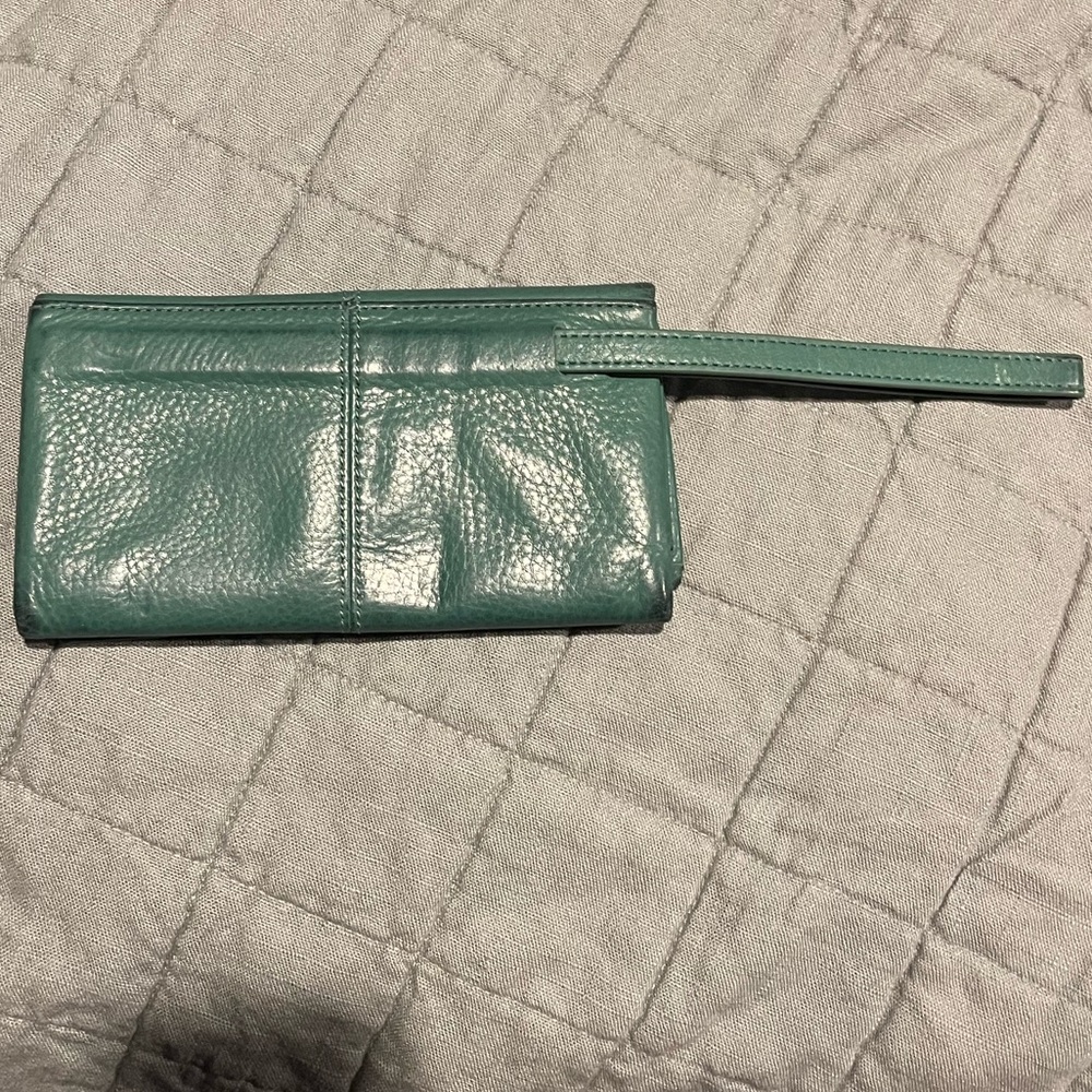 HOBO Teal Leather Wristlet